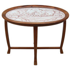 Saloon Table by Helge Johansson, Signed 1918 NK Attributed 4