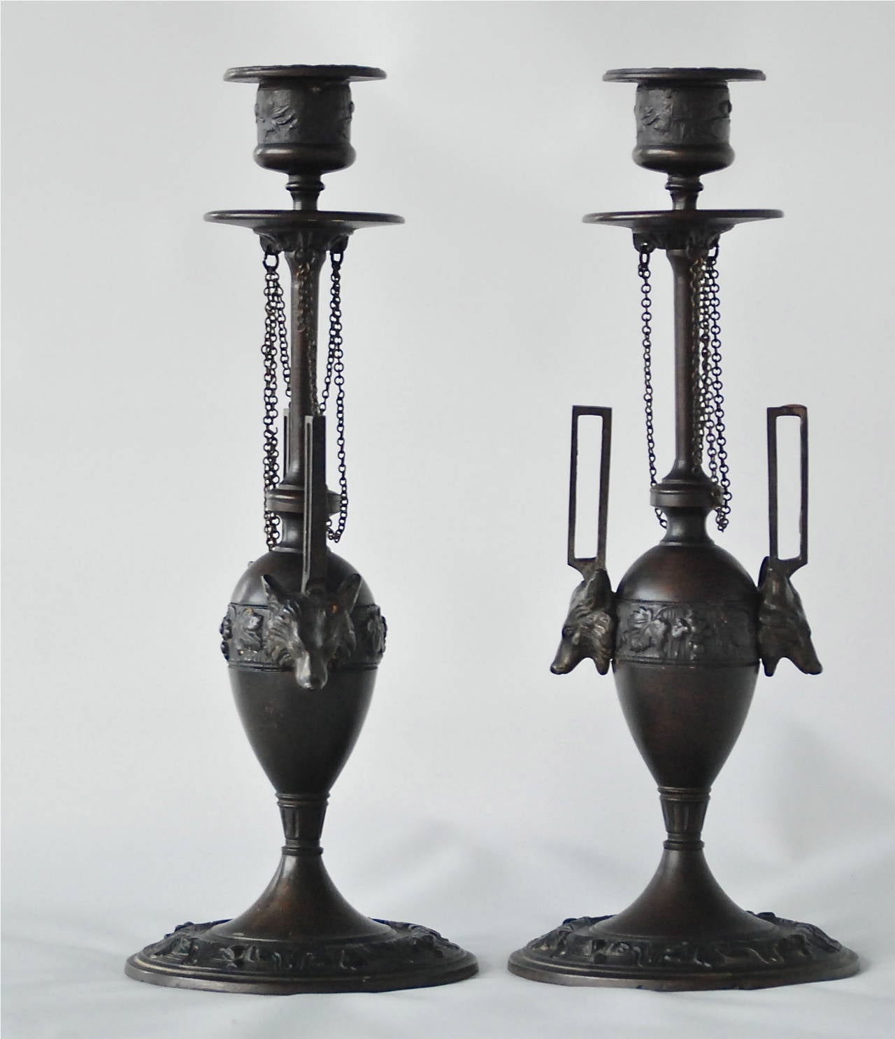 Scandinavian Modern Pair of Candleholders by F. L. Vombach