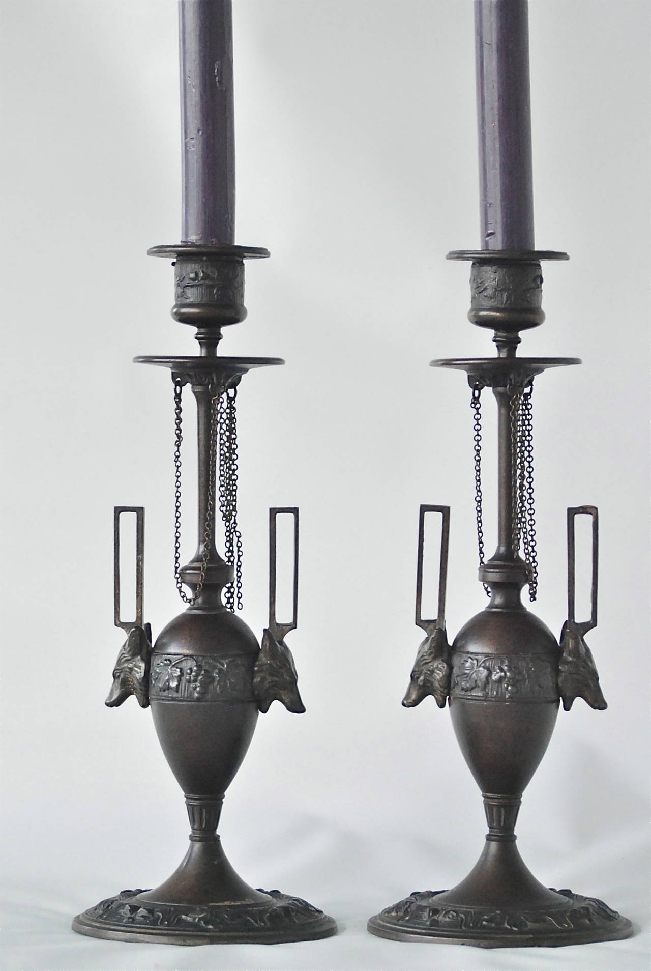 Swedish Pair of Candleholders by F. L. Vombach