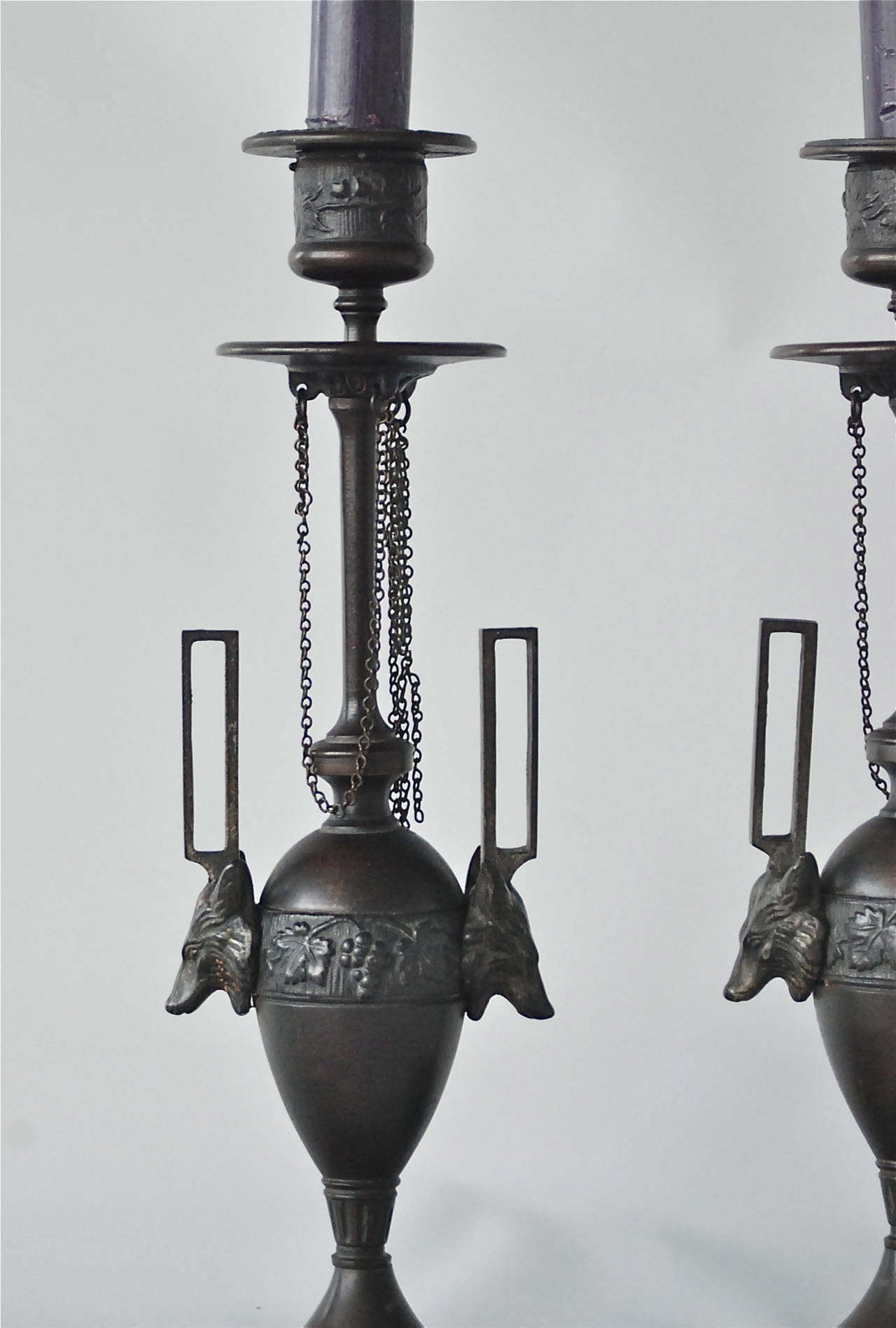 Pair of Candleholders by F. L. Vombach In Excellent Condition In Long Island City, NY