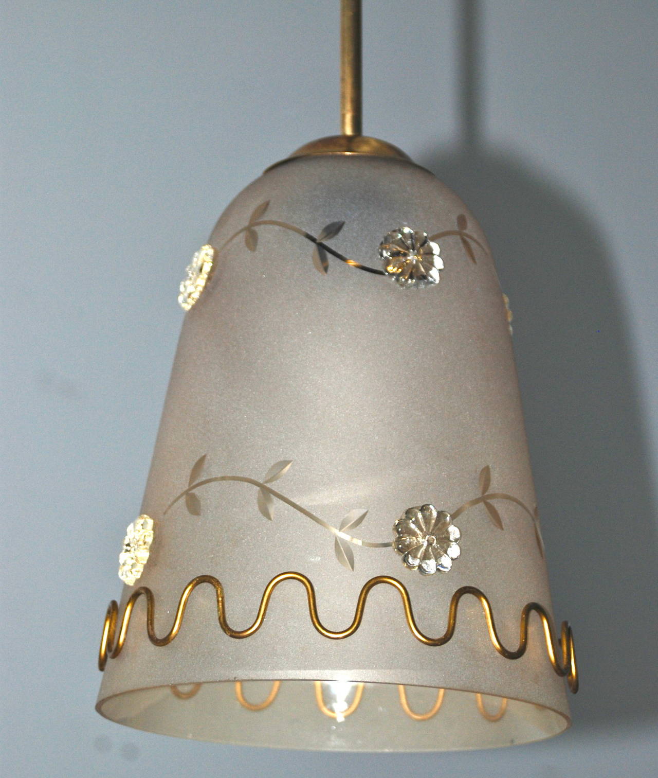 Mid-20th Century Pendant in Orrefors Style by T R & Co