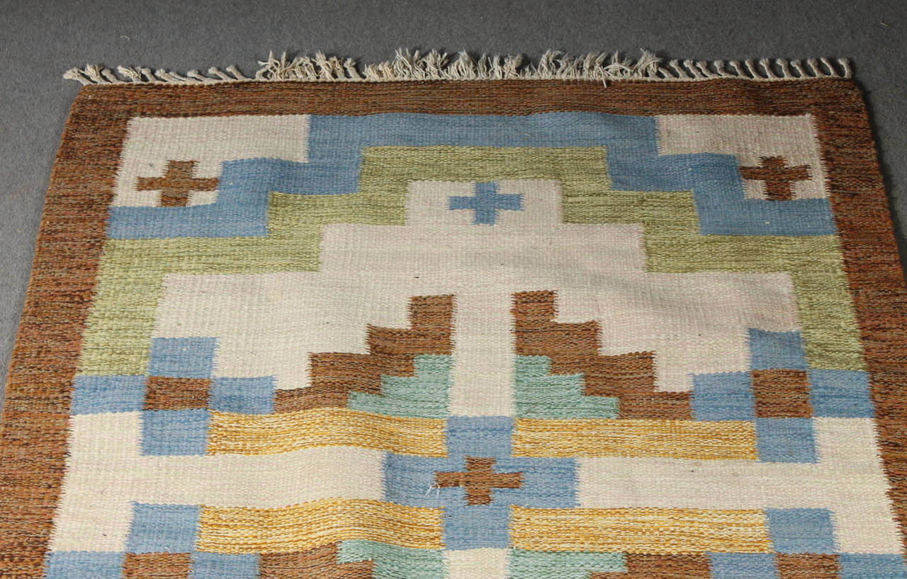 Vintage Swedish Flat-Weave Rug by Martha Gahn
