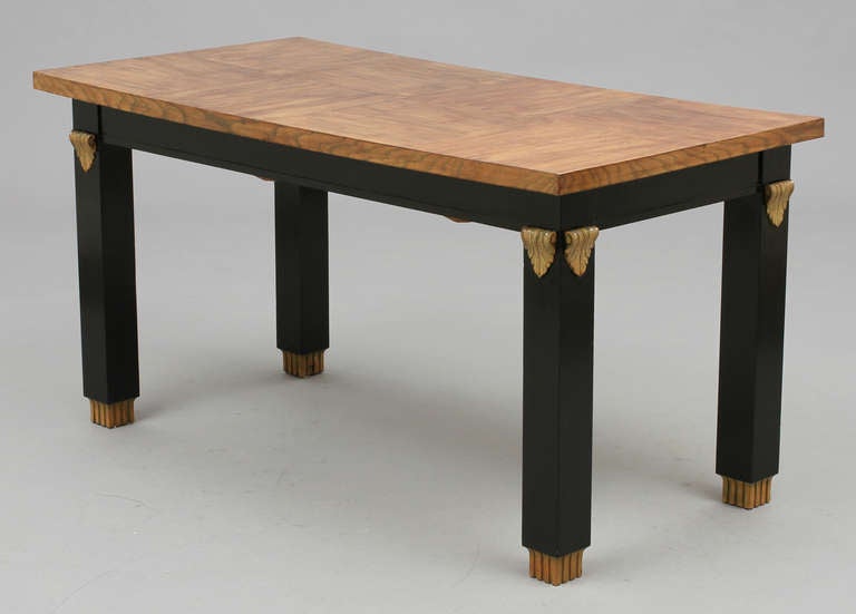 The library table attributed to Otto Schulz, Sweden, circa 1940.
Lacquered and painted wood.
Measures: L 60