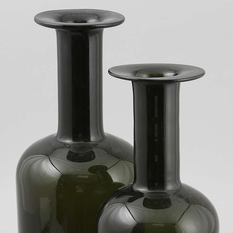 Scandinavian Modern Pair of Oversized Vases Designed by Otto Brauer for Holmegaard