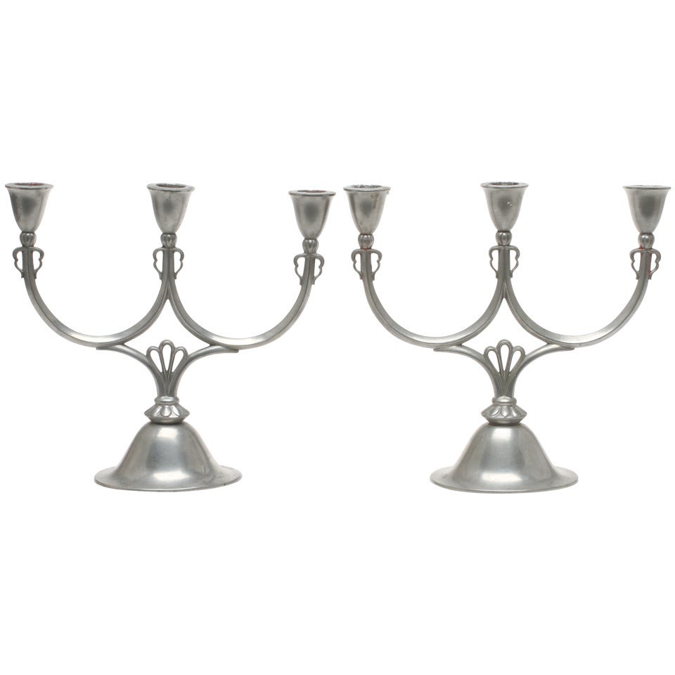 Pair of Candelabra by Just Andersen For Sale