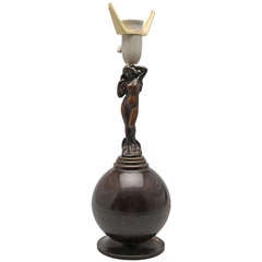 Vintage Bronze Table Lamp, Denmark