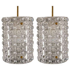 Pair of Pendants by Carl Fagerlund for Orrefors