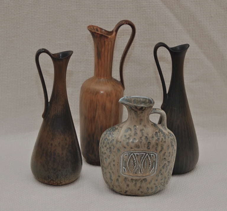 Scandinavian Modern Set of Four Vases by Gunnar Nylund