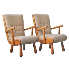 Pair of Scandinavian Armchairs, in the Style of Philip Arctander 7