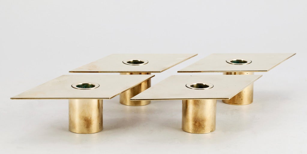 Scandinavian Modern Set of 4 Candleholders by Sigurd Persson For Sale