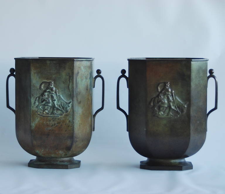 Scandinavian Modern Bronze Vase Just Andersen /2 available