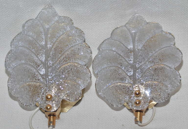 Scandinavian Modern Pair of Sconces Probably Orrefors