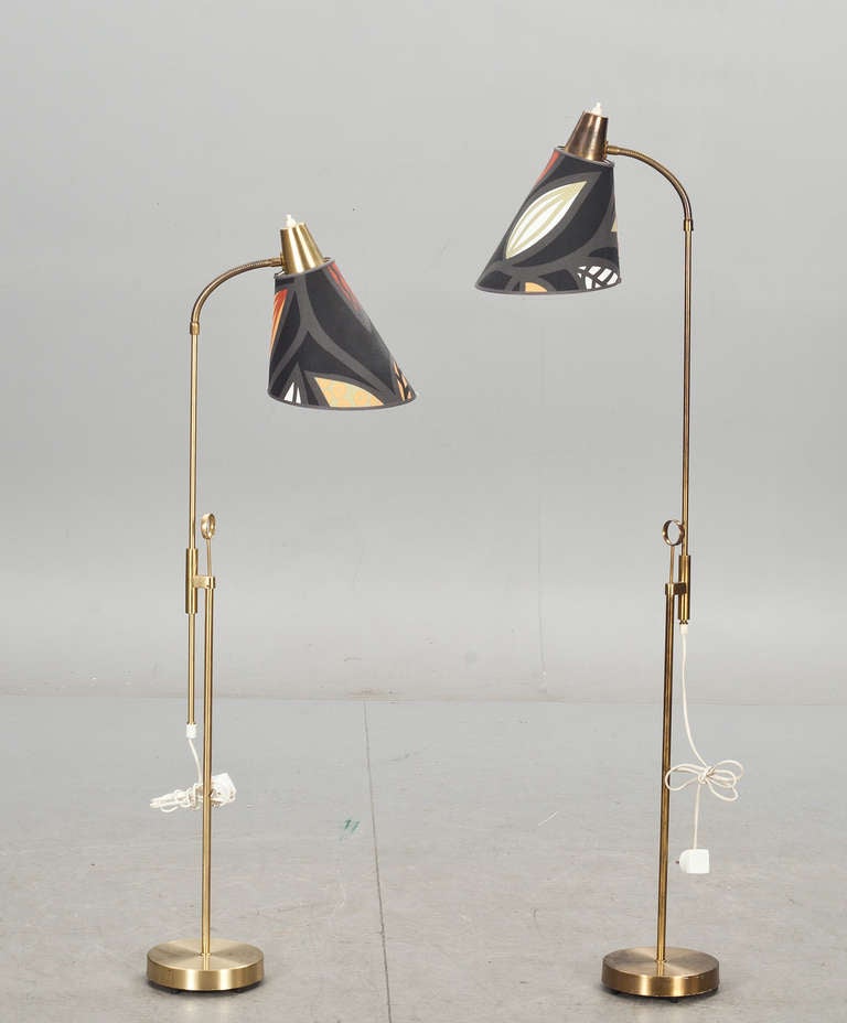 Scandinavian Modern Pair of Floor Lamps by Falkenberg