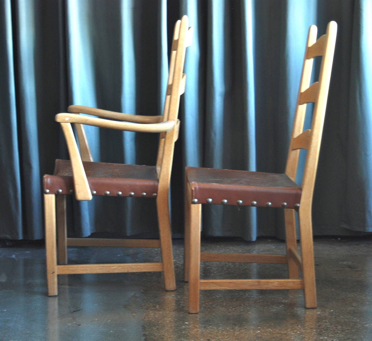 Set of 6 Dining Chairs in Cerused Oak by Axel Einar Hjorth, circa 1940 In Good Condition For Sale In Long Island City, NY