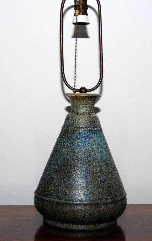Large Stoneware Lamp by Hugo Liisberg for B&G