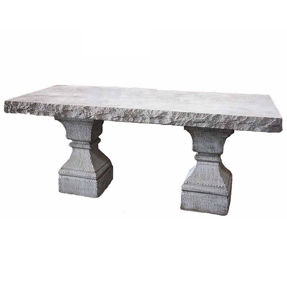 Hand-Carved Limestone Table