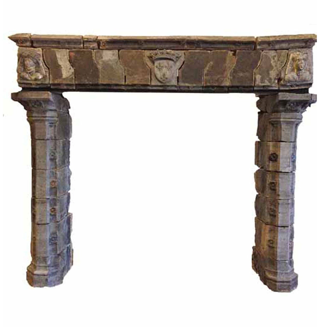 Antique Gothic Bluestone Mantel