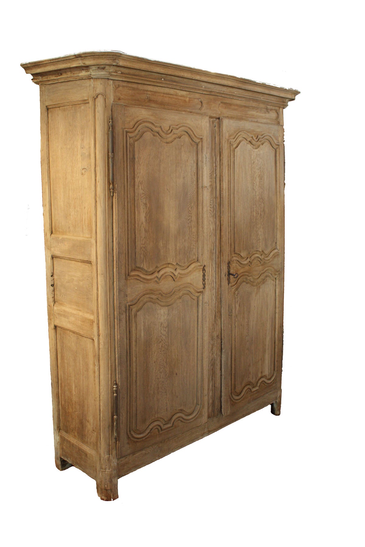 Antique French Bleached Oak Armoire