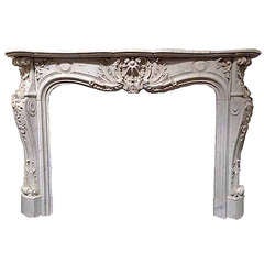 Circa 1850 White Marble Mantel