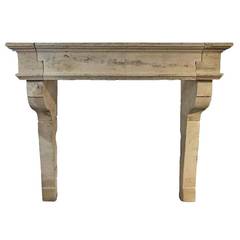 Antique Louis XIII Limestone Mantel, circa 1720