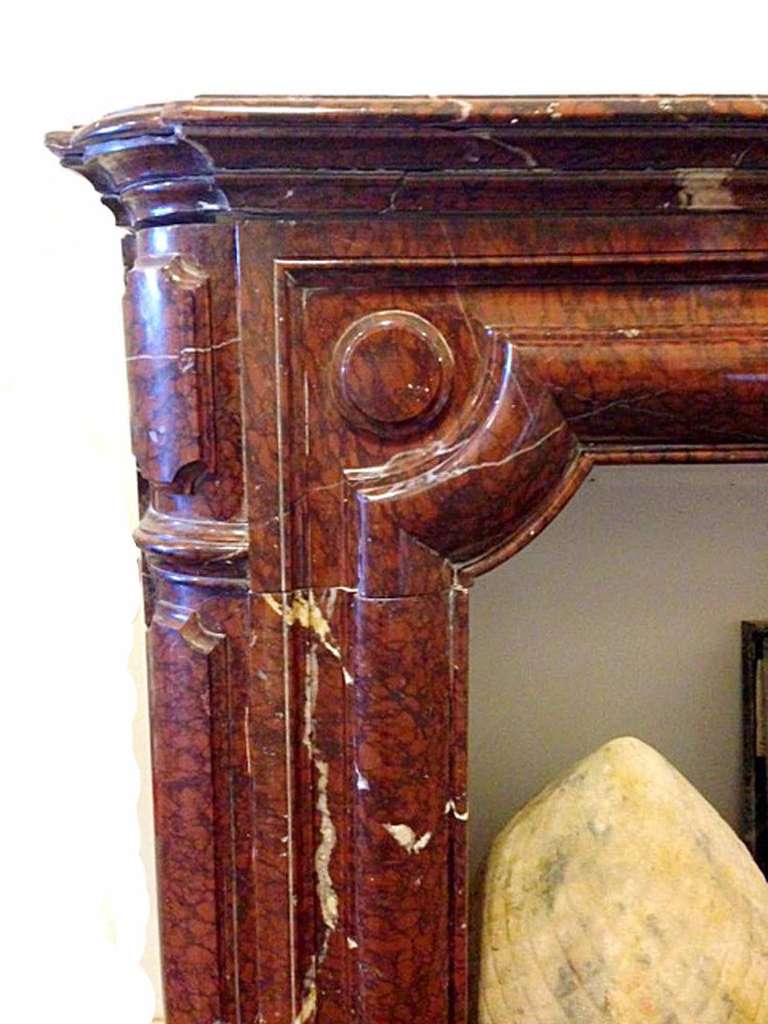 Circa 1850 Red Marble Mantel