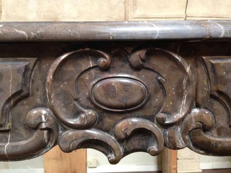 Circa 1780 Brown Italian Marble Mantel