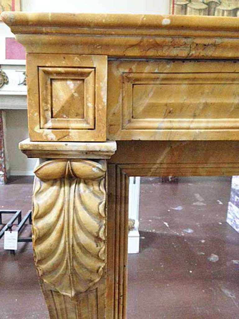Circa 1810 Siena Marble Mantel Louis XIV