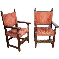 Pair 18th Century Spanish Armchairs