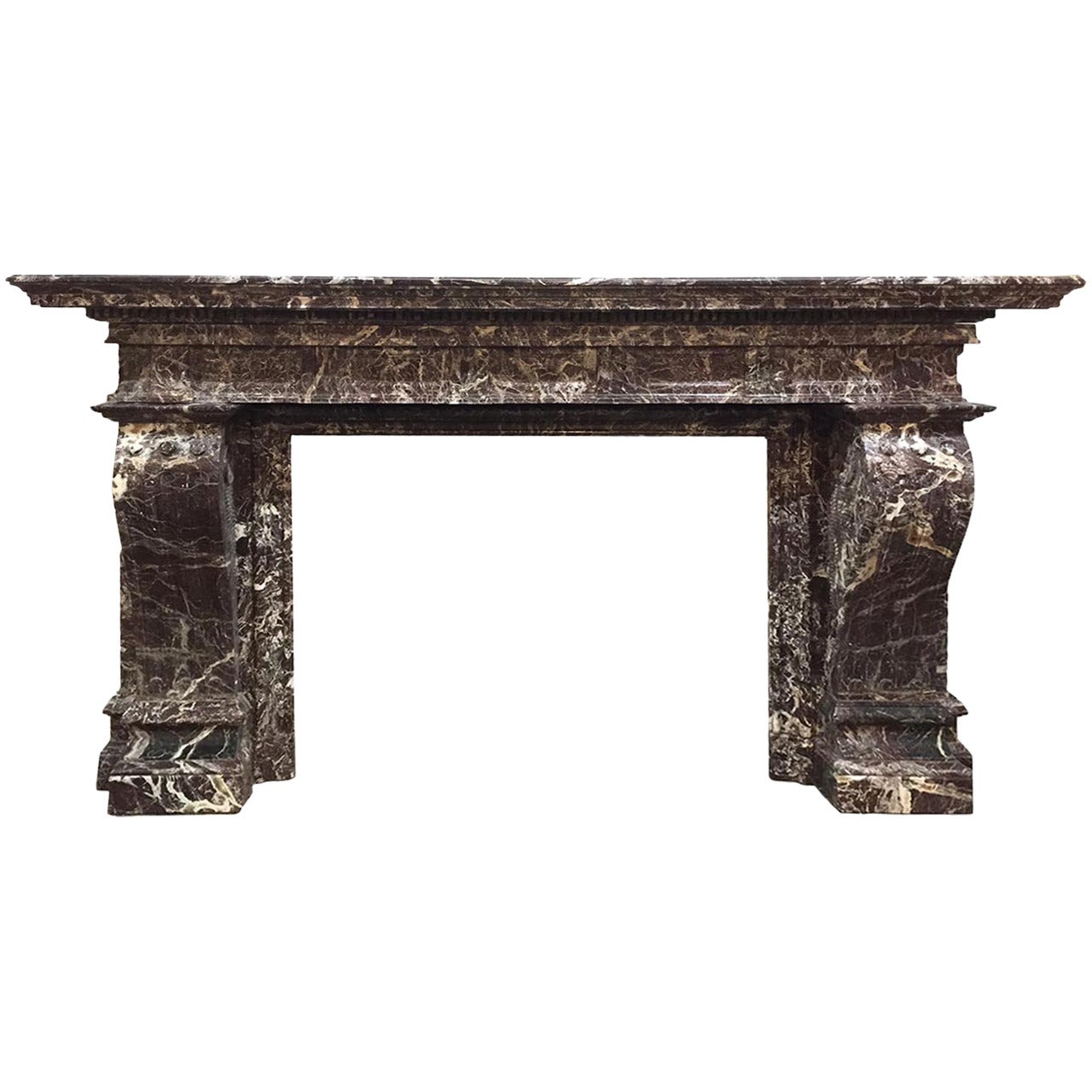 Mid 19th Century French Louis XIV Marble Mantle