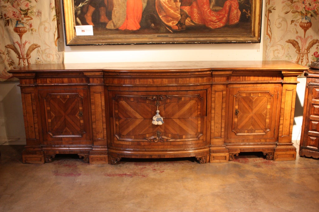 Exceptional antique Italian Walnut server, an impressive scale at 11'1