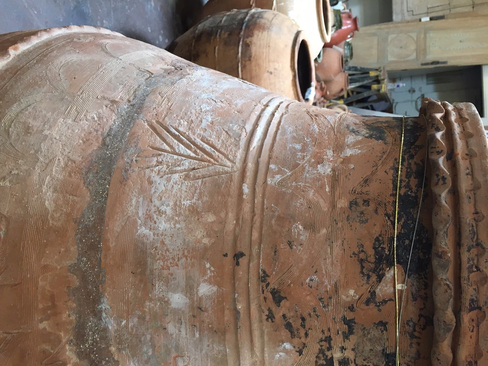 Greek Tall Terracotta Vessel