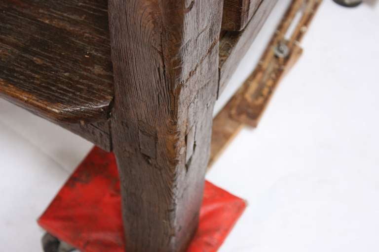 16th Century Spanish Oak Bench/ Cupboard 1