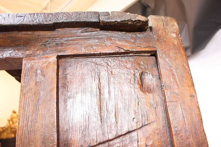 16th Century Spanish Oak Bench/ Cupboard 2