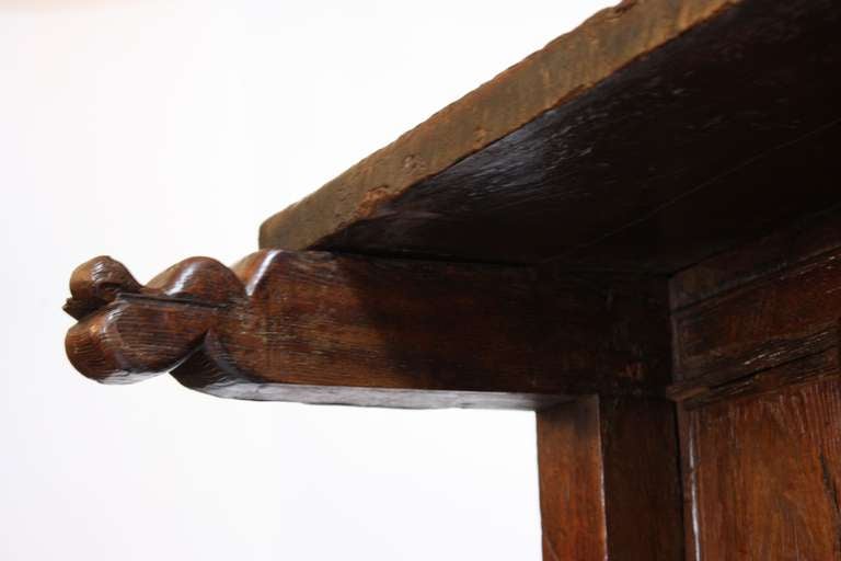 16th Century Spanish Oak Bench/ Cupboard 4