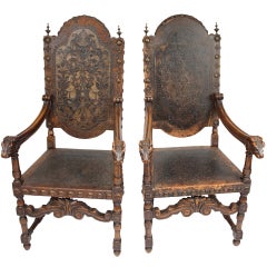 Pair Antique Portuguese Armchairs