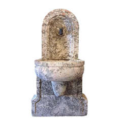 Midcentury Small LImestone Fountain