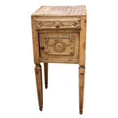 Antique French Bleached Oak Nightstand