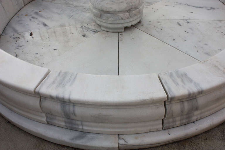 20th Century Italian Carrara Marble Three-Tier Fountain