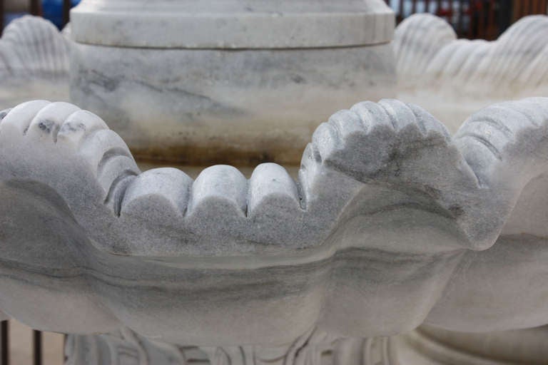 Italian Carrara Marble Three-Tier Fountain 2