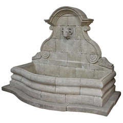 French Carved Limestone Wall Fountain