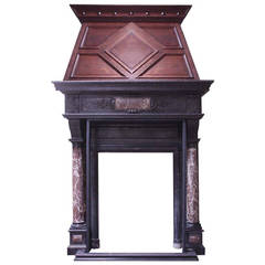 Marble Mantel with Wood Trumeau, circa 1850