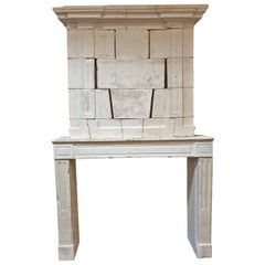 Louis XVI Antique Limestone Mantel