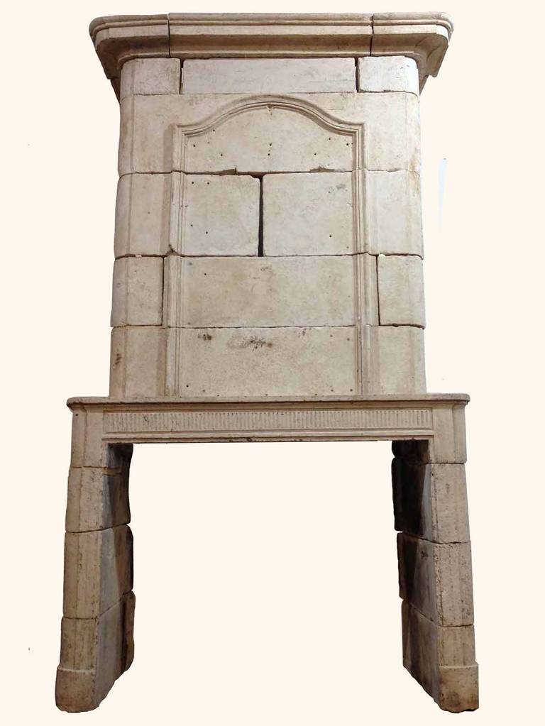 Louis XV Limestone Mantel, circa 1750