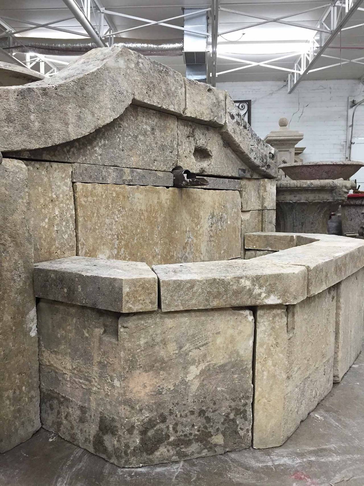 Fountain Assembled From 18th/19th century Foundation Stones, early 21st century In Good Condition In Dallas, TX