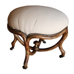 Shabby Chic Art Nouveau Ottoman