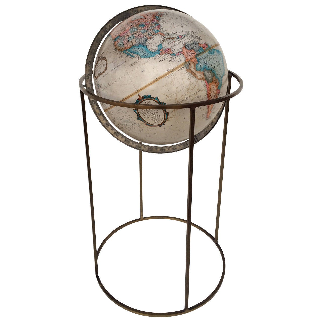 World Globe with Bronze Stand designed by Paul McCobb at 1stdibs
