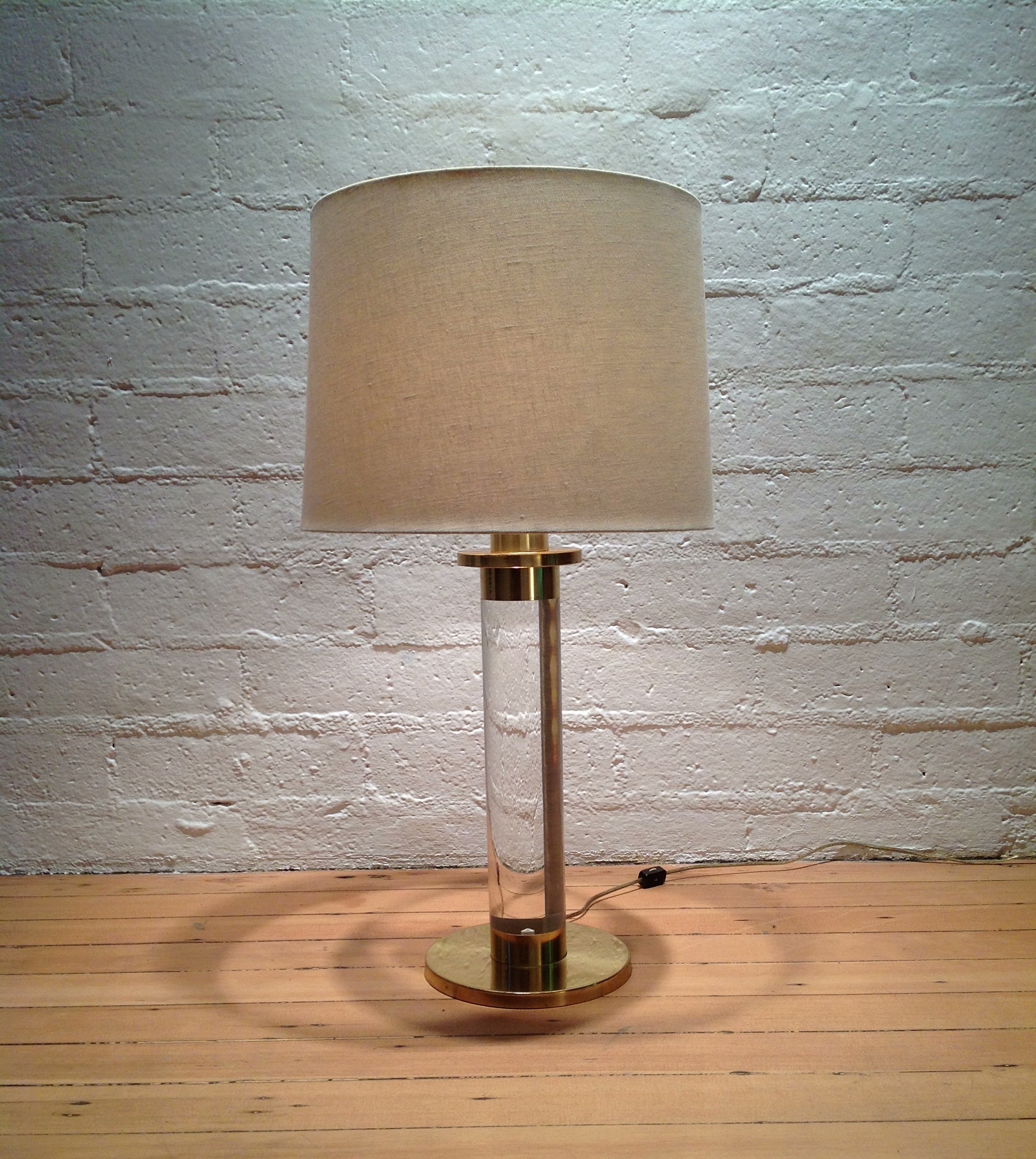 Lucite & Brass Lamp by Frederick Cooper