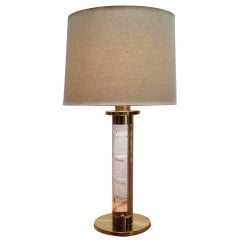 Vintage Lucite & Brass Lamp by Frederick Cooper