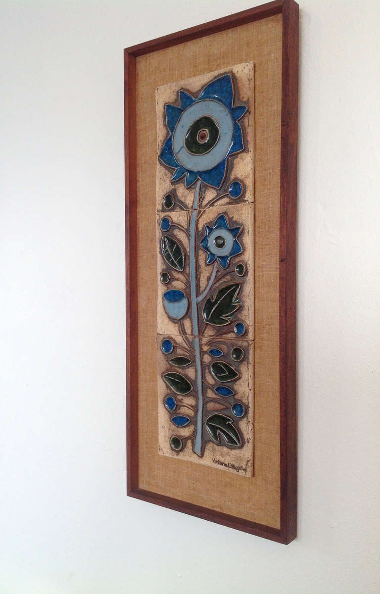 Mounted  Studio Ceramic Flower by Victoria Littlejohn