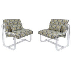 Spectacular Pair of Acrylic Lounge Chairs